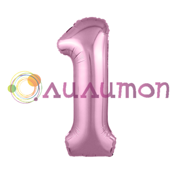 Фольгированный шар 'Цифра 1' Фламинго