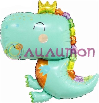 Фольгированный шар 'Динозаврик в короне'