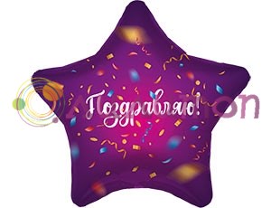 Фольгированный шар Звезда "Поздравляю, конфетти" - фото 10671