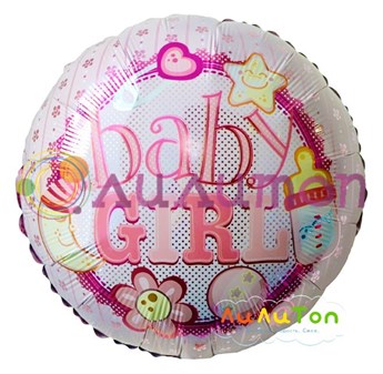 Фольгированный шар 'С рождением девочки'