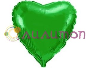 Фольгированное сердце, Зеленый 40см