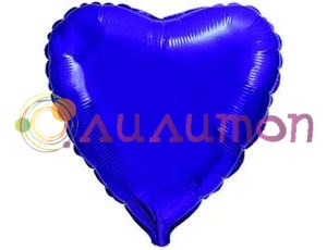 Фольгированное сердце, Синий 40см