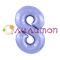 Фольгированный шар "Цифра 8" Пастельный фиолетовый - фото 10289