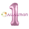 Фольгированный шар "Цифра 1" Фламинго - фото 10498