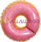 Фольгированный шар "Пончик" розовый - фото 10555