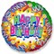 Фольгированный шар Круг "С Днем рождения" (свечи) - фото 10702