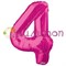 Фольгированный шар "цифра 4" розовая - фото 5086