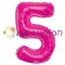 Фольгированный шар "цифра 5" розовая - фото 5088