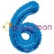 Фольгированный шар "цифра 6" синяя - фото 5091