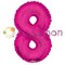 Фольгированный шар "цифра 8" розовая - фото 5094
