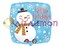 Фольгированный шар "Счастливый снеговик" 40 см - фото 6524